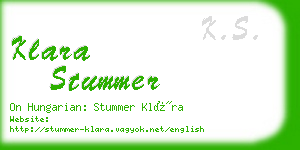 klara stummer business card